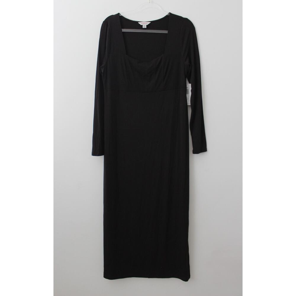 Destination Maternity Women’s Empire Corset Midi Dress Black Size XL NWT